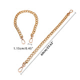 Bag Strap Chains, with Aluminum Curb Link Chains and Alloy Swivel Clasps, Mixed Color, 60cm