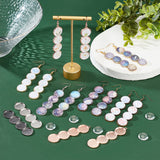 DIY Blank Dome Earring Making Kit, Including Flat Round Alloy Pendant Cabochon Settings, Brass Earring Hooks, Glass Cabochons, Mixed Color, 120Pcs/box
