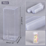 30Pcs Rectangle Transparent Plastic PVC Box Gift Packaging, Waterproof Folding Box, for Toys & Molds, Clear, 3x3x8.1cm