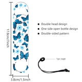 201 Stainless Steel Bottle Opener, with PU Leather Cord, Rectangle, Butterfly Pattern, 178x38x2mm
