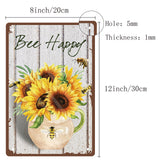 Iron Sign Posters, Vertical, for Home Wall Decoration, Rectangle, Sunflower Pattern, 300x200x0.5mm