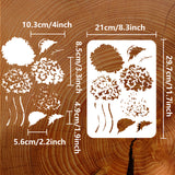 Plastic Drawing Painting Stencils Templates, for Painting on Scrapbook Fabric Tiles Floor Furniture Wood, Rectangle, Hydrangea Pattern, 29.7x21cm