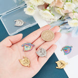 6Pcs 2 Colors 304 Stainless Steel Pendants, Horse with Horseshoes, Mixed Color, 24.5x17x3mm, Hole: 2mm, 2pcs/color