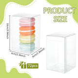 72Pcs Transparent Plastic PVC Box Gift Packaging, Waterproof Folding Box, Rectangle, Clear, 22.2x12x0.1cm, Box: 6x6x10cm