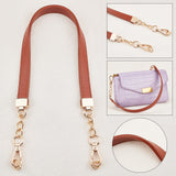 Imitation Leather Bag Handles, with Alloy Swivel Clasps, for Bag Straps Replacement Accessories, Chocolate, 62.5x1.9x0.45cm