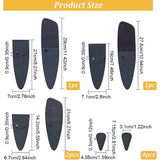 8Pcs 4 Style PU Leather Scissor Tip Protective Covers, Scissor Sheath, Triangle, Black, 7.15~21x4.05~7.1x0.3~0.9cm