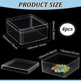 Square Acrylic Storage Boxes, Gift Case, Clear, 13x12x6cm, Inner Diameter: 12.6x11.6cm