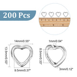 Tibetan Style Alloy Heart Bead Frames, Cadmium Free & Lead Free, Antique Silver, 13.5x14x3mm, Hole: 1mm, 200pcs/box