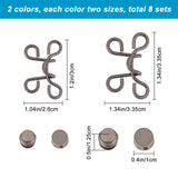 8 Sets 4 Style Alloy Button Pins for Jeans, Garment Accessories, Gunmetal & Golden, 16~33.5x9~28x1.5~9mm, Hole: 5mm, 2 sets/style