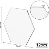 Acrylic Board, Hexagon, Clear, 86.5x99x3mm