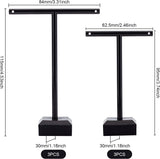 Plastic Earring Displays, with Wood Earring Display Stand Sets, Black, 3x8.4x11.5cm