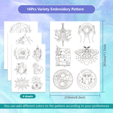 4 Sheets 11.6x8.2 Inch Stick and Stitch Embroidery Patterns, Non-woven Fabrics Water Soluble Embroidery Stabilizers, Moon, 297x210mmm