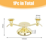 Iron Candle Holder, Tabletop Decor, Golden, 275x124.5x110mm, Inner Diameter: 26.5mm