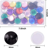 Self-Adhesive Acrylic Rhinestone Stickers, for DIY Decoration and Crafts, Faceted, Half Round, Mixed Color, 30x6mm, 8 Colors, 6pcs/color, 48pcs/set