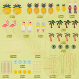 DIY Summer Beach Earring Making Kit, Including Alloy Enamel Flamingo & Pineapple & Tree & Ice Cream Pendants, Glass Beads, Brass Earring Hooks, Golden, 122Pcs/box