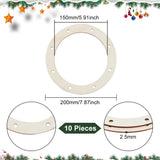 10Pcs Wreath Frames for Crafts, Wooden Floral Arranging Craft Rings, Beige, 200x2.5mm, Inner Diameter: 150mm