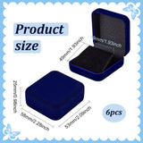 Flocking Plastic Badge Storage Box, Badge Gift Case with Plush Inside, Square, Prussian Blue, 5.8x5.3x2.5cm