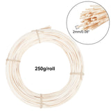 Natural Rattan Wicker, Solid Weaving Material, for DIY, Furniture Knitting, White, 2mm, 250g/roll