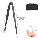 Microfiber Eco-Friendly Imitation Leather Shoulder Strap, with Alloy Swivel Clasps, for Bag Straps Replacement Accessories, Black, 102x3.7x0.35cm, Clasp: 59x27x7.5mm