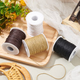 4 Rolls 4 Colors Waxed Cotton Thread Cords, Mixed Color, 1mm, about 100 yards(300 feets)/roll, 1 roll/color