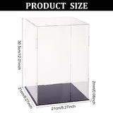 Transparent Plastic Minifigure Display Cases, Dustproof Action Figure Display Box, with Black Base, for Models, Building Blocks, Doll Display Holders, White, 21x21x30.5cm