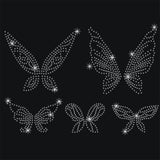 Glass Hotfix Rhinestone, Iron on Appliques, Costume Accessories, for Clothes, Bags, Pants, Butterfly, 297x210mm
