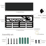 Rectangle Iron Medal Hanger Holder, with Screws & Anchor Plug & Nut & Shim Ring, Swimming, Sports, 100x290mm & 130x290x15mm