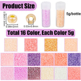 80G 16 Colors 12/0 Imitation Jade Glass Seed Beads, Opaque Colours Luster, Round, Mixed Color, 2x1.5mm, Hole: 1mm, 5g/color