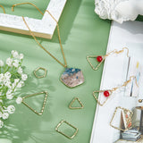 36Pcs 9 Style Alloy Pendants, Triangle & Pentagon & Rectangle Ring, Light Gold, 18~34x14~34.5x1.5~2mm, Hole:1.2~1.4mm, 36pcs/box