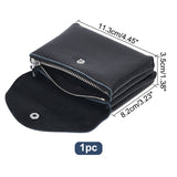 Leather Coin Purse, Wallet, Multi-use Card Case for Men, Rectangle, Black, 8.2x11.3x3.5cm