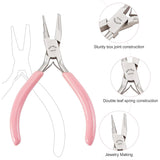 Ferro-nickel Round Concave Pliers, Pink, 12.7x8.7x0.95cm