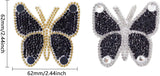 Butterfly Rhinestone Patches, Iron/Sew on Appliques, Costume Accessories, for Clothes, Bag Pants, Shoes, Cellphone Case, Mixed Color, 62x62x4mm, 6 colors, 2pcs/color, 12pcs/box