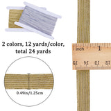 24 Yards 2 Colors Flat Nylon Elastic Cord/Band, with Rubber Inside, Webbing Garment Sewing Accessories, Mixed Color, 12.5mm