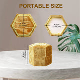 Velvet Ring Boxes, Hexagon, Gold, 4.3x4.9x4.3cm