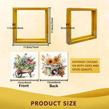 3Pcs Rubber Wood Picture Frames, with 18 Sheets Paper Card, Mixed Shapes, 178x178x30mm