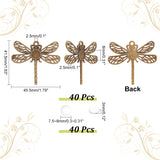 DIY Blank Dome Pendant Making Kit, Include Dragonfly Alloy Pendant Cabochon Settings, Glass Cabochon, Antique Bronze, 80Pcs/box