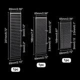3Pcs 3 Style Transparent Acrylic Clay Tool, Cutting Grid Scrap Template, Clear, 14.9~24.7x6.9x0.25~0.3cm, Inner Diameter: 6.5x0.3~0.5cm, 1pc/style