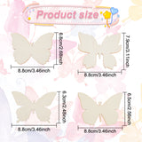 48Pcs 4 Style Unfinished Wood Cutouts, for DIY Painting Supplies, Butterfly, BurlyWood, 6.3~8x8.9~9x0.15cm, 12pcs/style