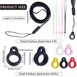 Rubber Lanyard Straps, with Silicone Pendant, Mixed Color