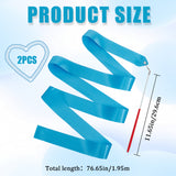 Polycotton Dance Ribbons with Wand, Rhythmic Gymnastic Ribbon Streamer for Kids, Dodger Blue, 2270mm