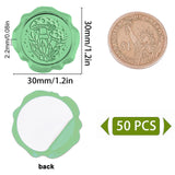 Adhesive Wax Seal Stickers, Envelope Seal Decoration, for Craft Scrapbook DIY Gift, Yellow Green, Mushroom Pattern, 3cm, about 50pcs/box