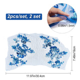 2 Sets Flower Polyster Embroidery Ornaments Accessories, Lace Sequins Clothing Sew on Patches, Suitable for Wedding Dress, Performance Clothes, Dodger Blue, 304x190x1.5mm, 2pcs/set