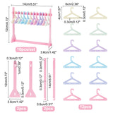 1 Set Hot Pink Opaque Acrylic Earring Display Stands, Clothes Hanger Shaped Earring Organizer Holder with 12Pcs Hangers, Hot Pink, Finish Product: 14x3.6x12cm