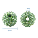 10mm Disco Ball Clay Beads Mixed Colors Pave Rhinestones Spacer Round Beads, about 100pcs