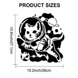 1Pc PET Hollow Out Drawing Painting Stencils, with 1Pc Art Paint Brushes, for DIY Scrapbook, Photo Album, Cat Shape, 300x300mm