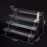 4-Tier Transparent Acrylic Minifigures Display Risers, for Models, Building Blocks, Doll Display Holder, Clear, Finished Product: 29.8x20x20.4cm