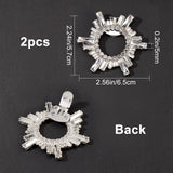2Pcs Alloy Shoe Shoe Clips, for Shoes Decoration, with Crystal Rhinestone, Sun, Platinum, 57x65x5mm