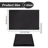 Lichee Pattern PU Leather Fabric Sheet, for DIY Craft, Furniture, Decoration, Black, 140x0.05cm, 1m/sheet