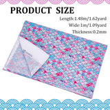 Fish Scale Pattern Polyester-Cotton Fabric, for DIY Bag Cloth Accessories, Colorful, 1482x1000x0.2mm