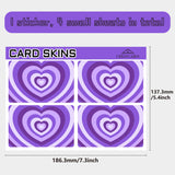 PVC Plastic Waterproof Card Stickers, Self-adhesion Card Skin for Bank Card Decor, Rectangle, Heart, 186.3x137.3mm